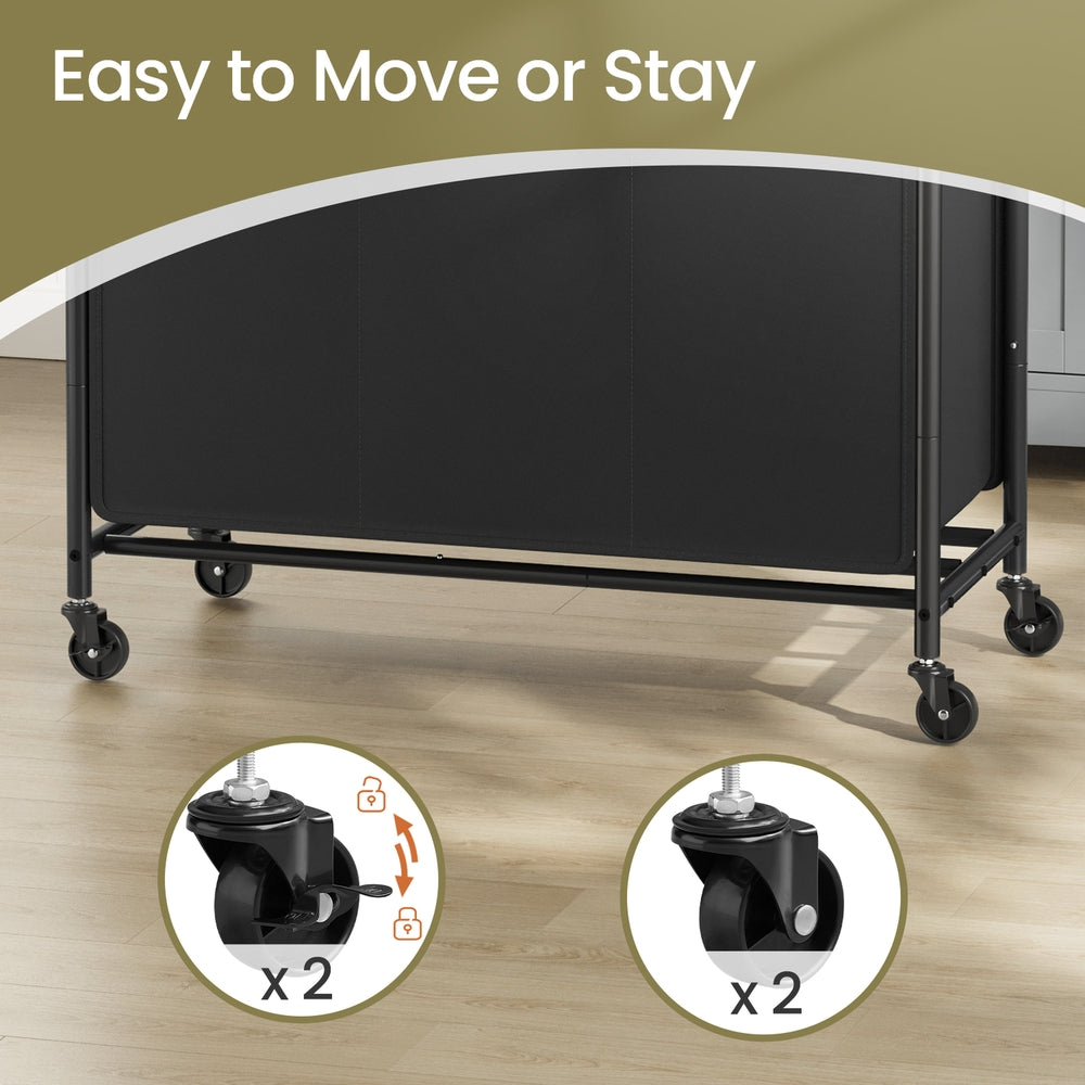 Rolling Laundry Sorter Cart with Removable Bags for Home - Ink Black