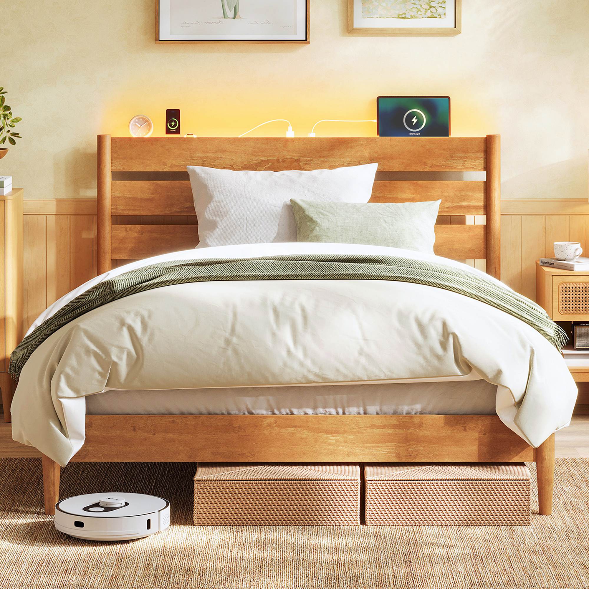 Full Bed Frame - Caramel Brown