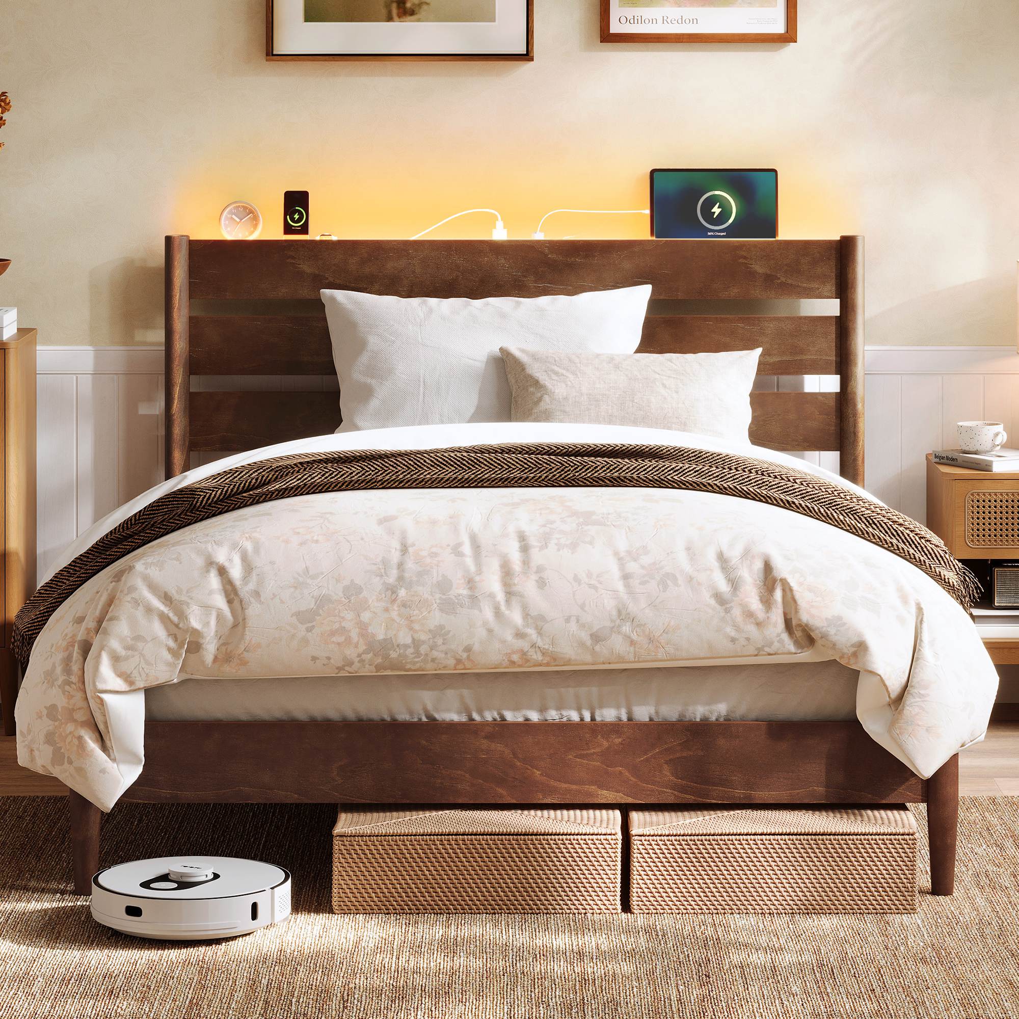Full Bed Frame - Coffee Brown