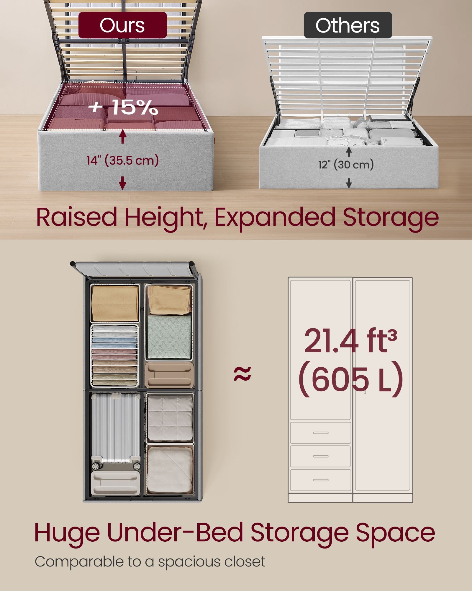 Lift Up Storage Bed Frame Twin Size