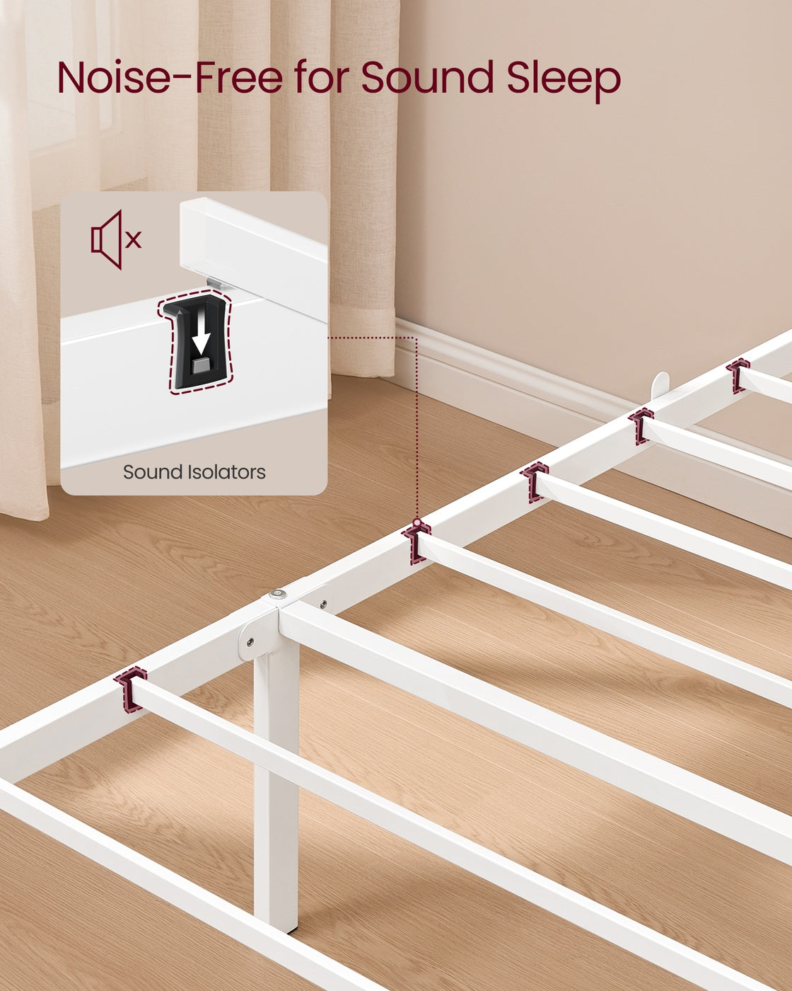 Twin Bed Frame - Upholstered Headboard - Steel Frame - No Box Spring Needed