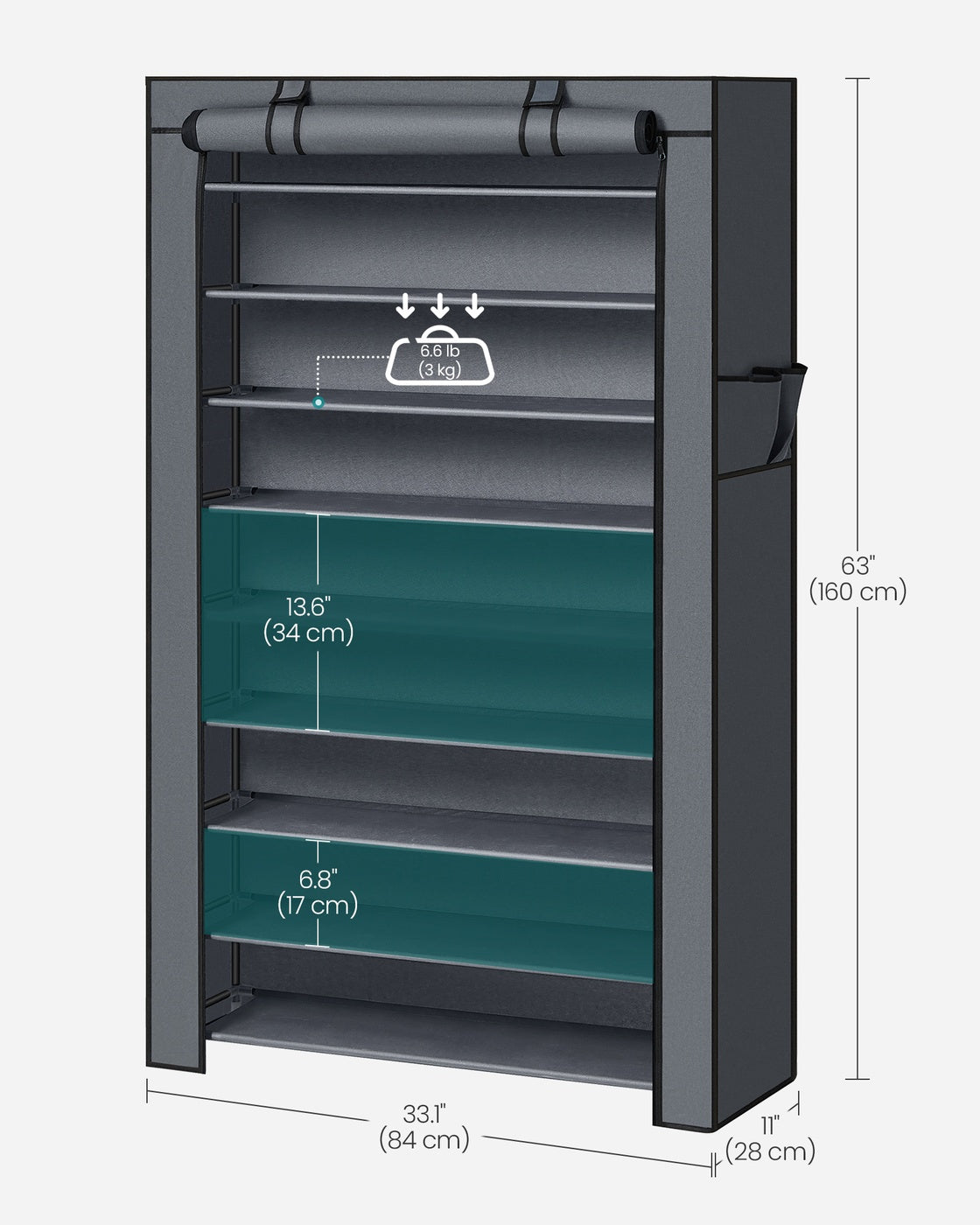 Shoe Rack - 9-Tier - Nonwoven Fabric Cover