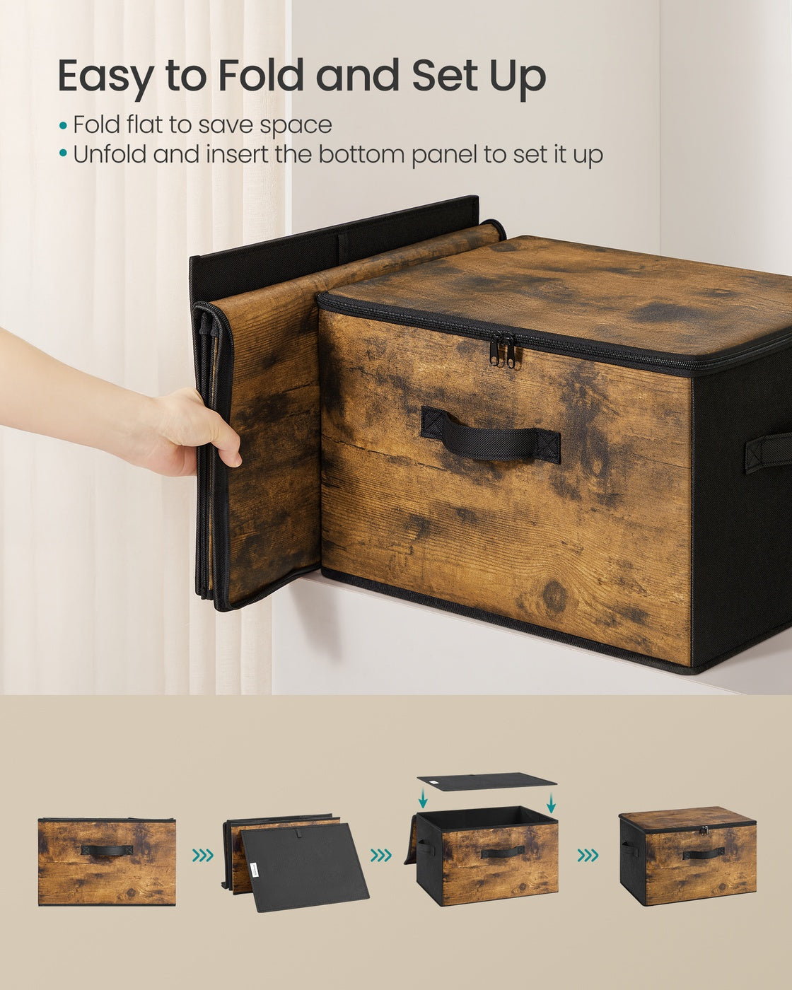 Foldable Storage Boxes With Lids