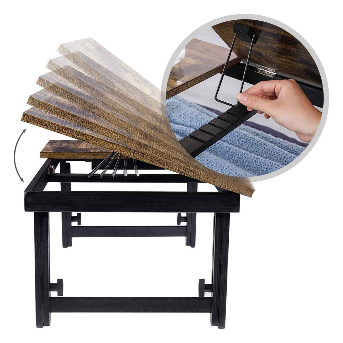 Laptop Desk - For Bed or Sofa - Adjustable Tilting Top