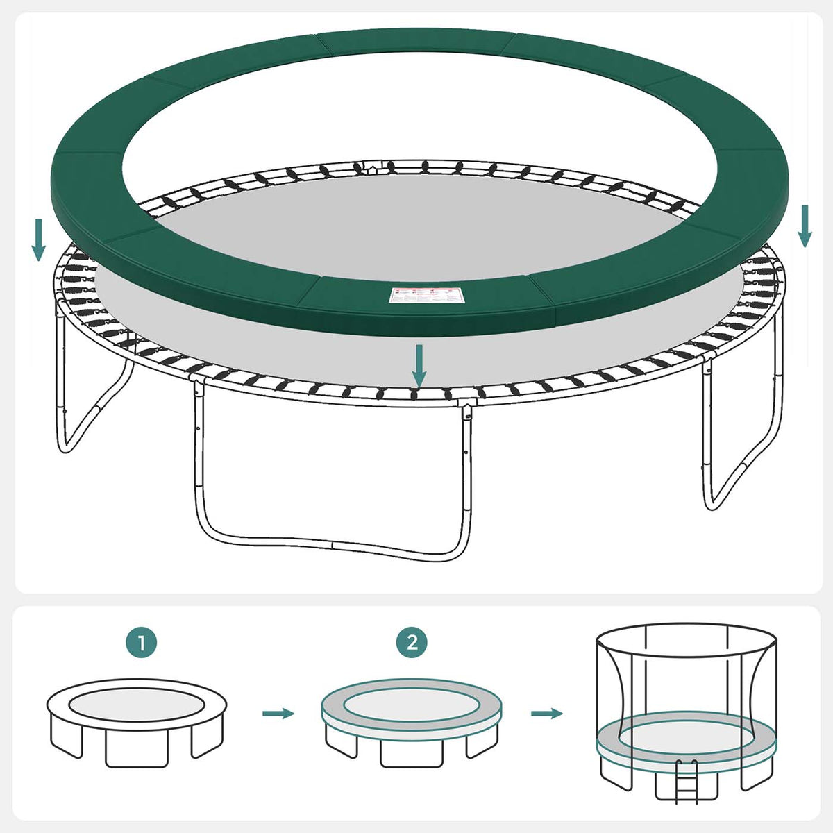 Replacement Trampoline Safety Pad - 12 ft - Removable