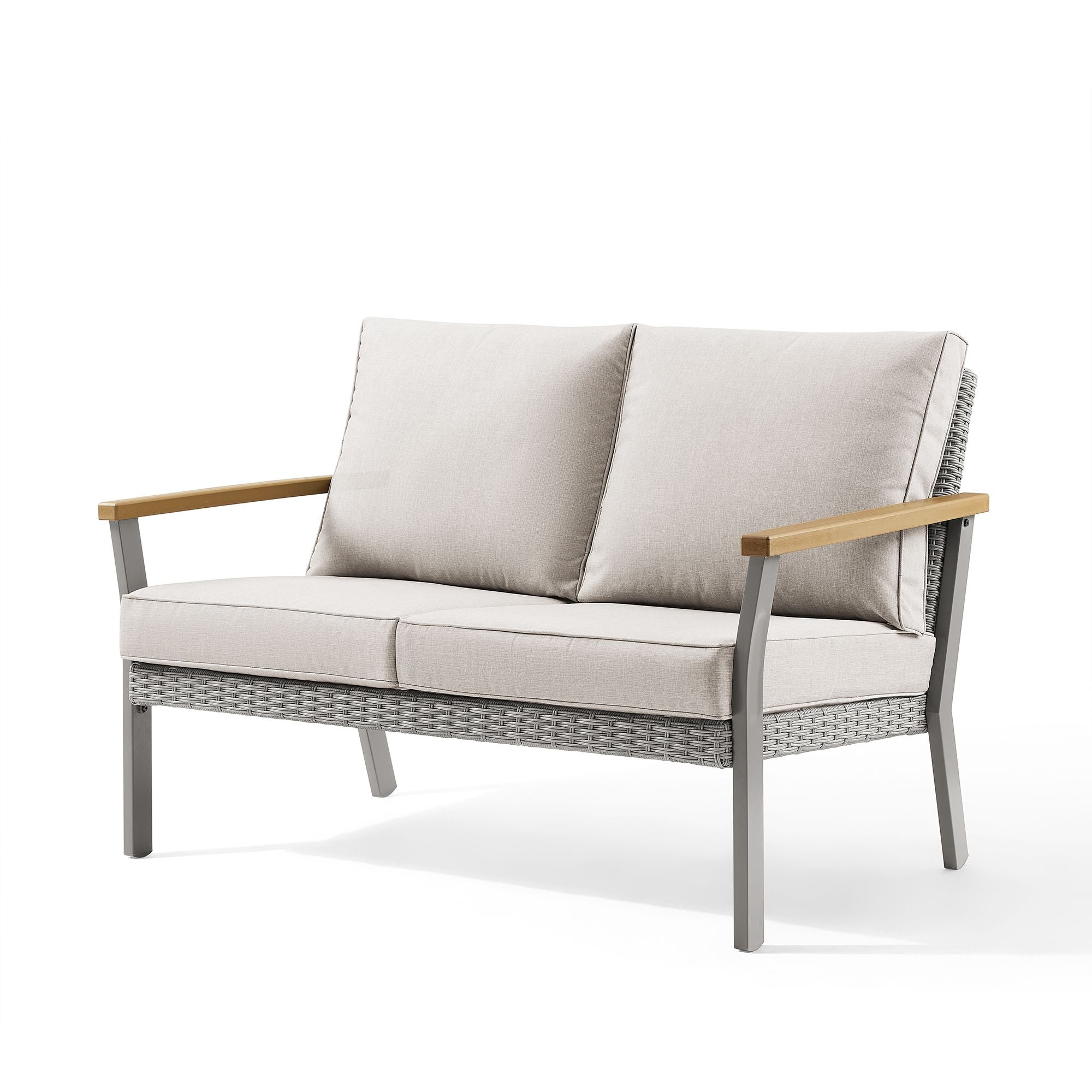 Sencillo Loveseat – Modern Patio Sofa – Ergonomic Outdoor 2-Seater – 520 lb Capacity