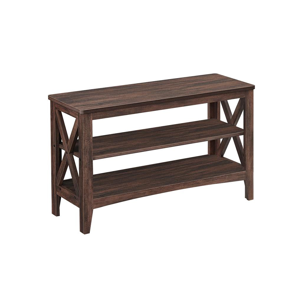 Shoe Storage Bench, 2 Tiers, Entryway Shoe Rack, Rustic Farmhouse, 31.5"/39.4"