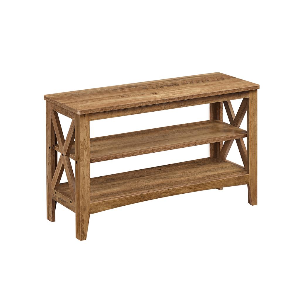 Shoe Storage Bench, 2 Tiers, Entryway Shoe Rack, Rustic Farmhouse, 31.5"/39.4"