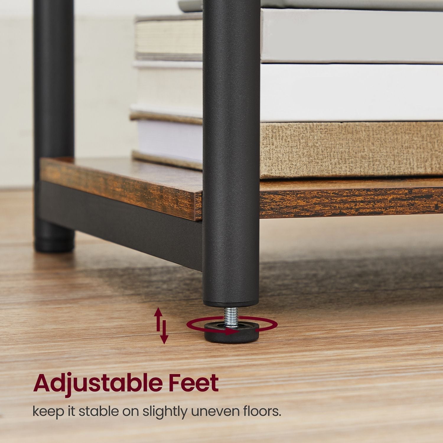 Side table with charging station - narrow end tables with outlets & usb ports - 18.9" tall