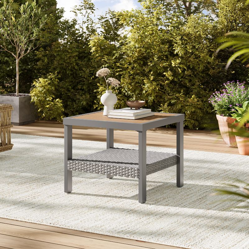 Sencillo Collection - 3 Piece Patio Furniture Set - 2 Lounge Chairs and 1 Coffee Table