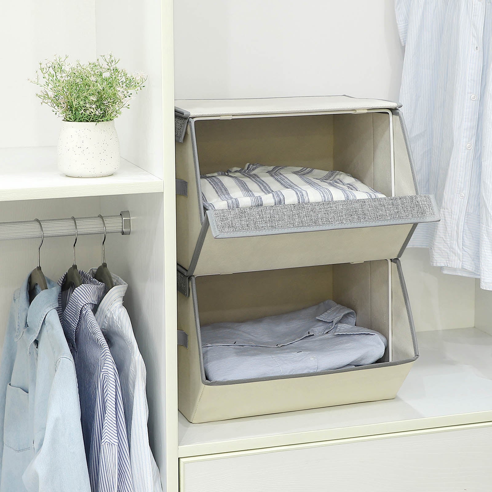 Stackable Storage Bins Set Of 2