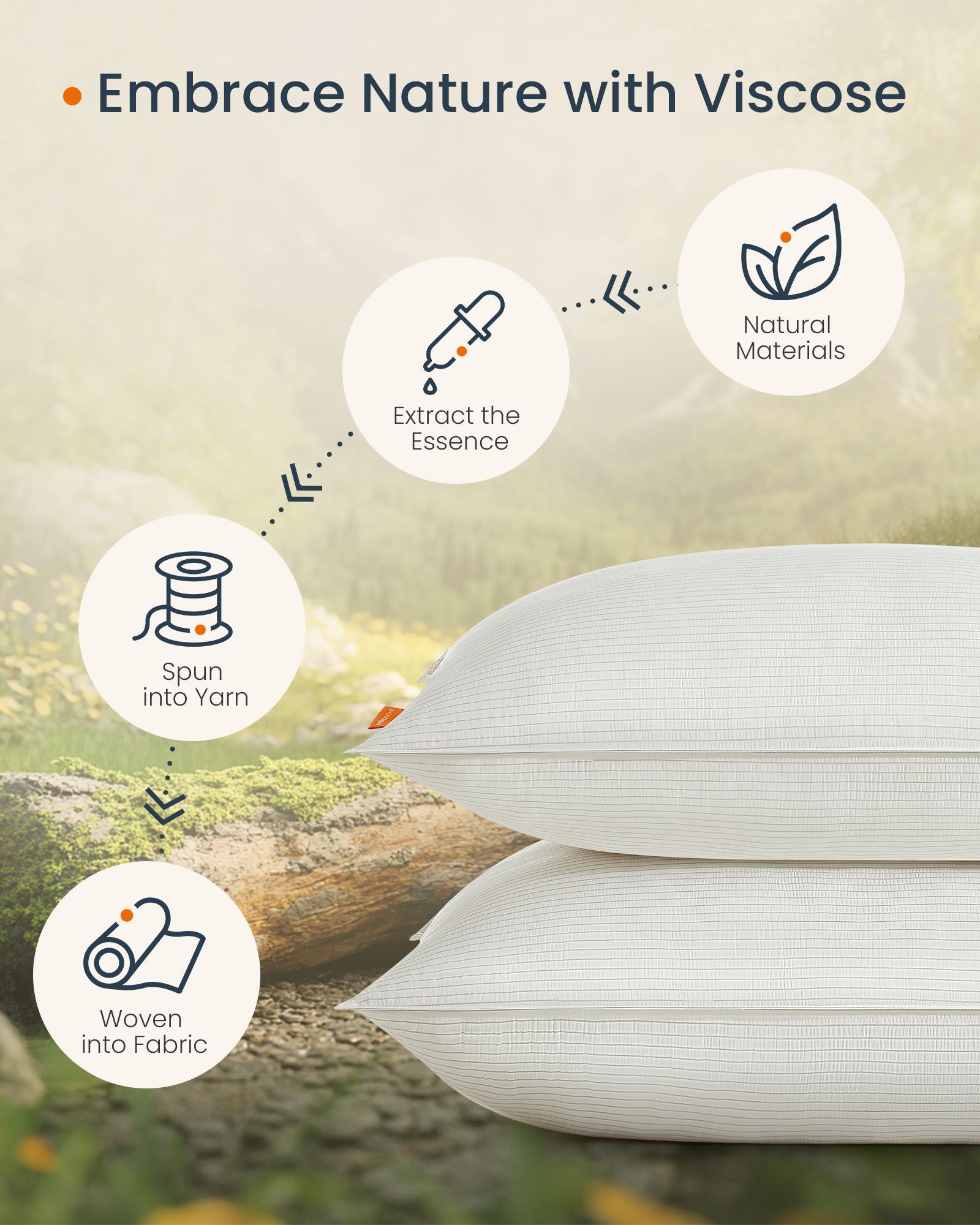Bed Pillows Queen Size Set of 2 - 20 x 30 Inches - Cloud White