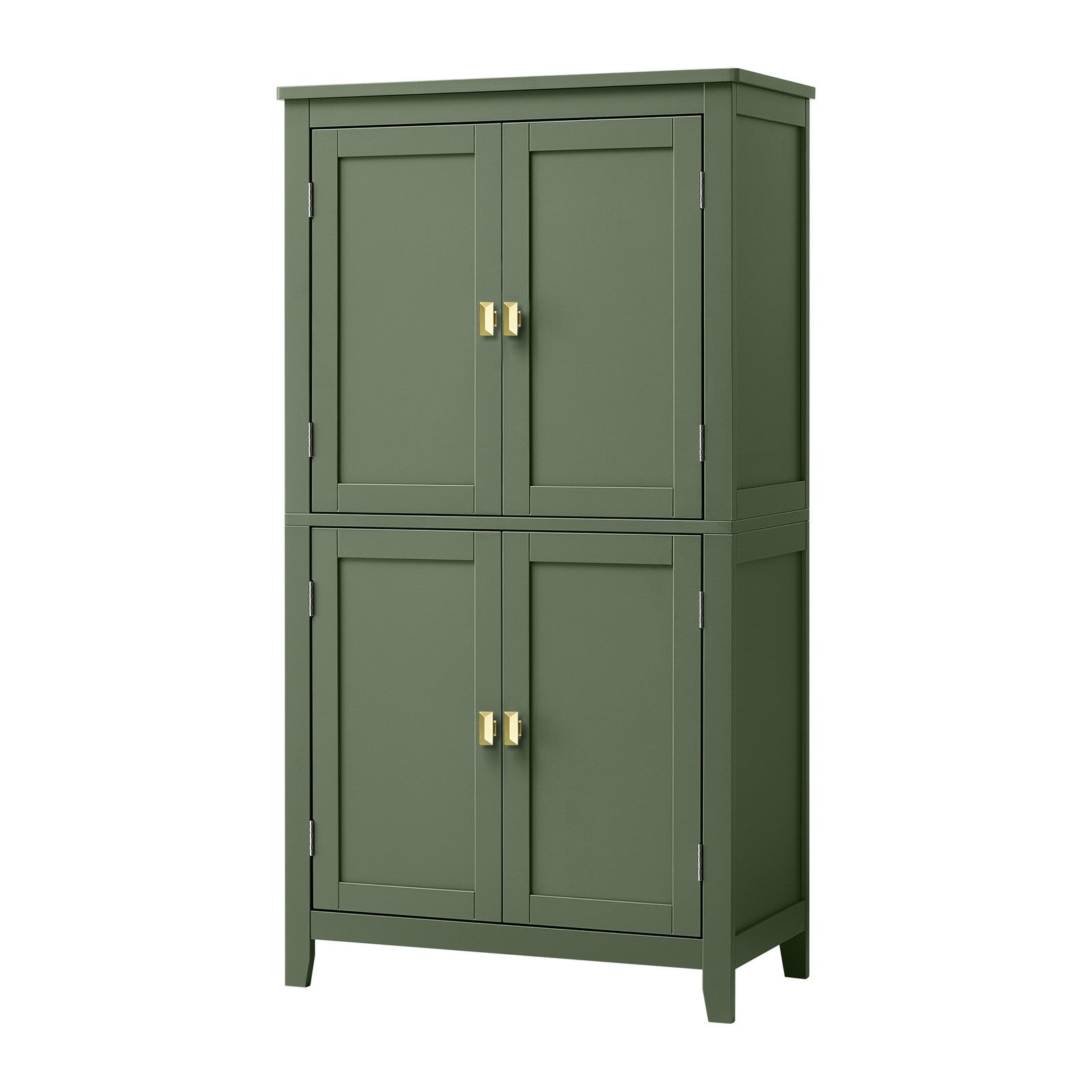 Freestanding Storage Cabinet with Adjustable Shelves for Bathroom - Forest Green