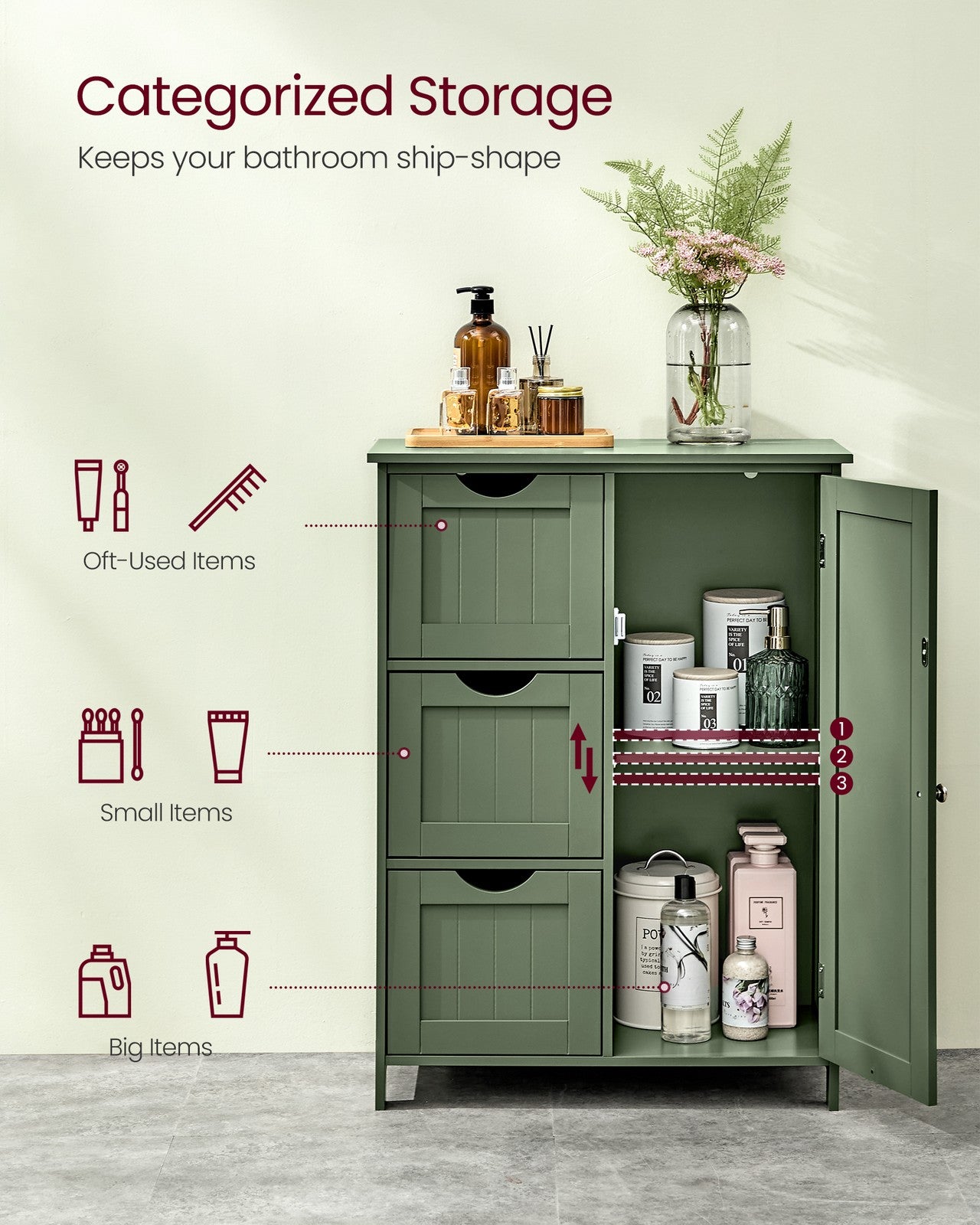 Bathroom Floor Storage Cabinet