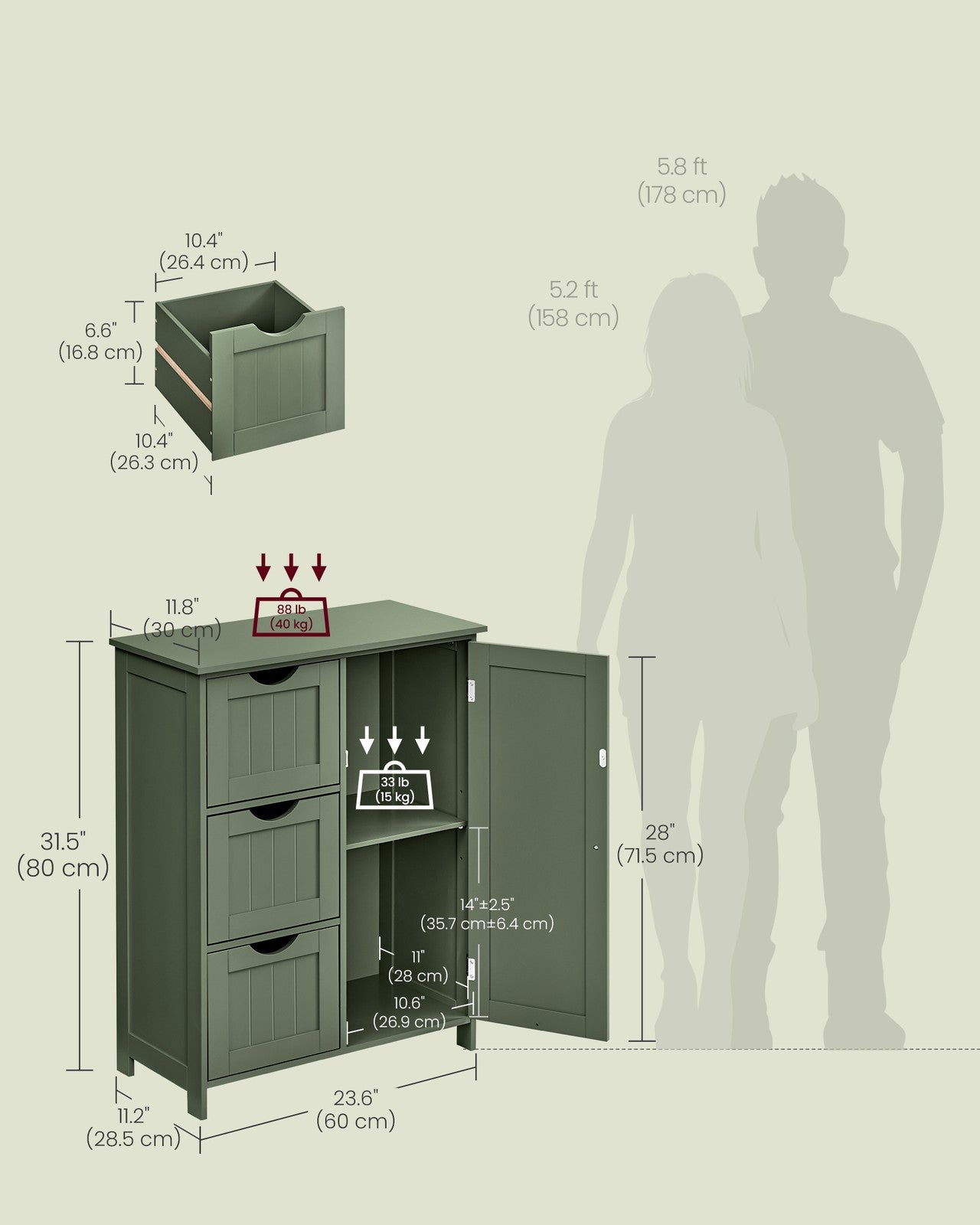 Bathroom Floor Storage Cabinet