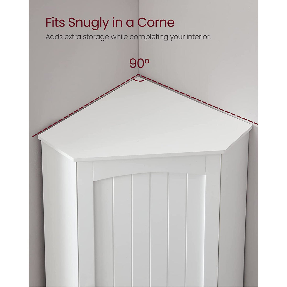 Tall Corner Cabinet with 2 Doors and 4 Adjustable Shelves