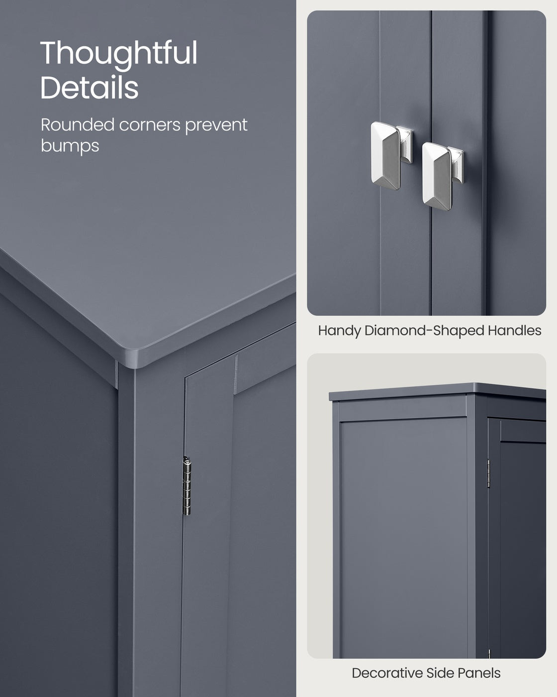 Bathroom Floor Storage Cabinet - 4 Doors