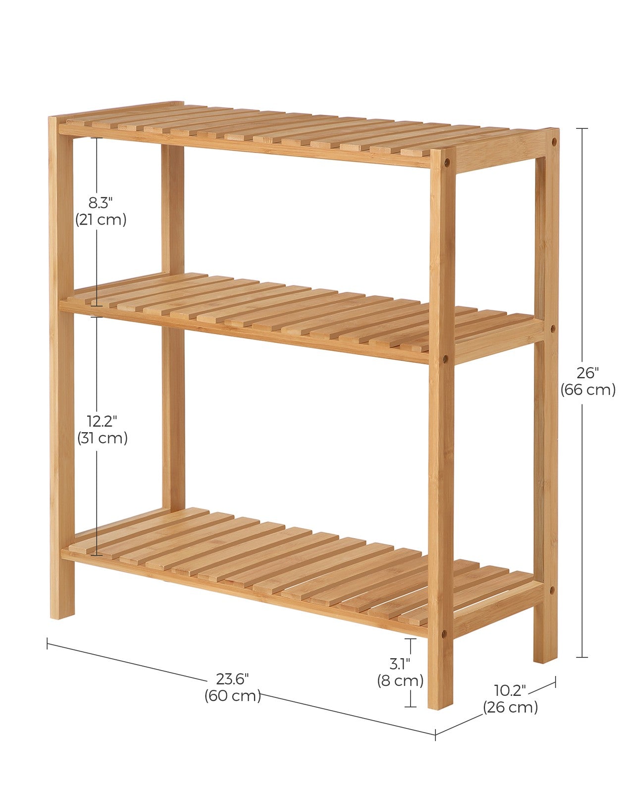 3-Tier Multifunctional Bamboo Storage Shelf