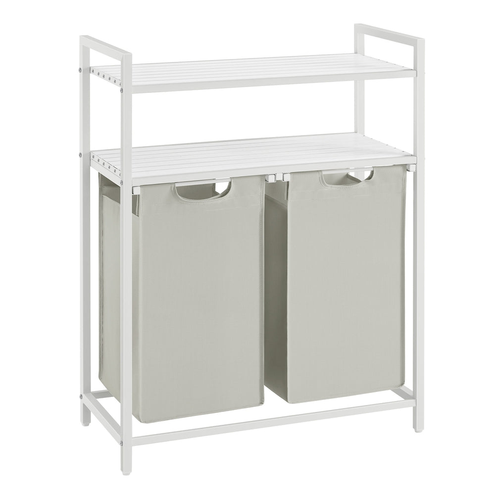 Laundry Hamper with 2 Pull-Out and Removable Bags - White