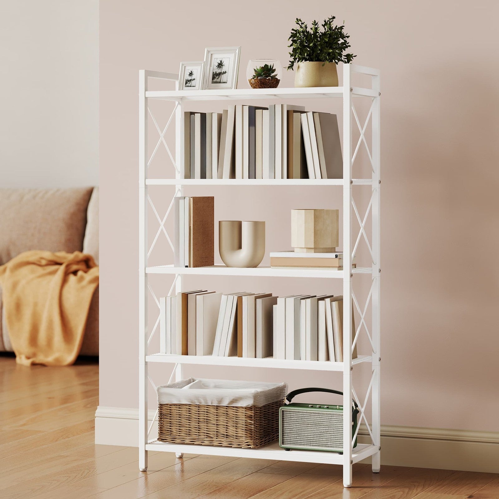 Metal Shelving Unit for Versatile Storage for Entryway and Kitchen