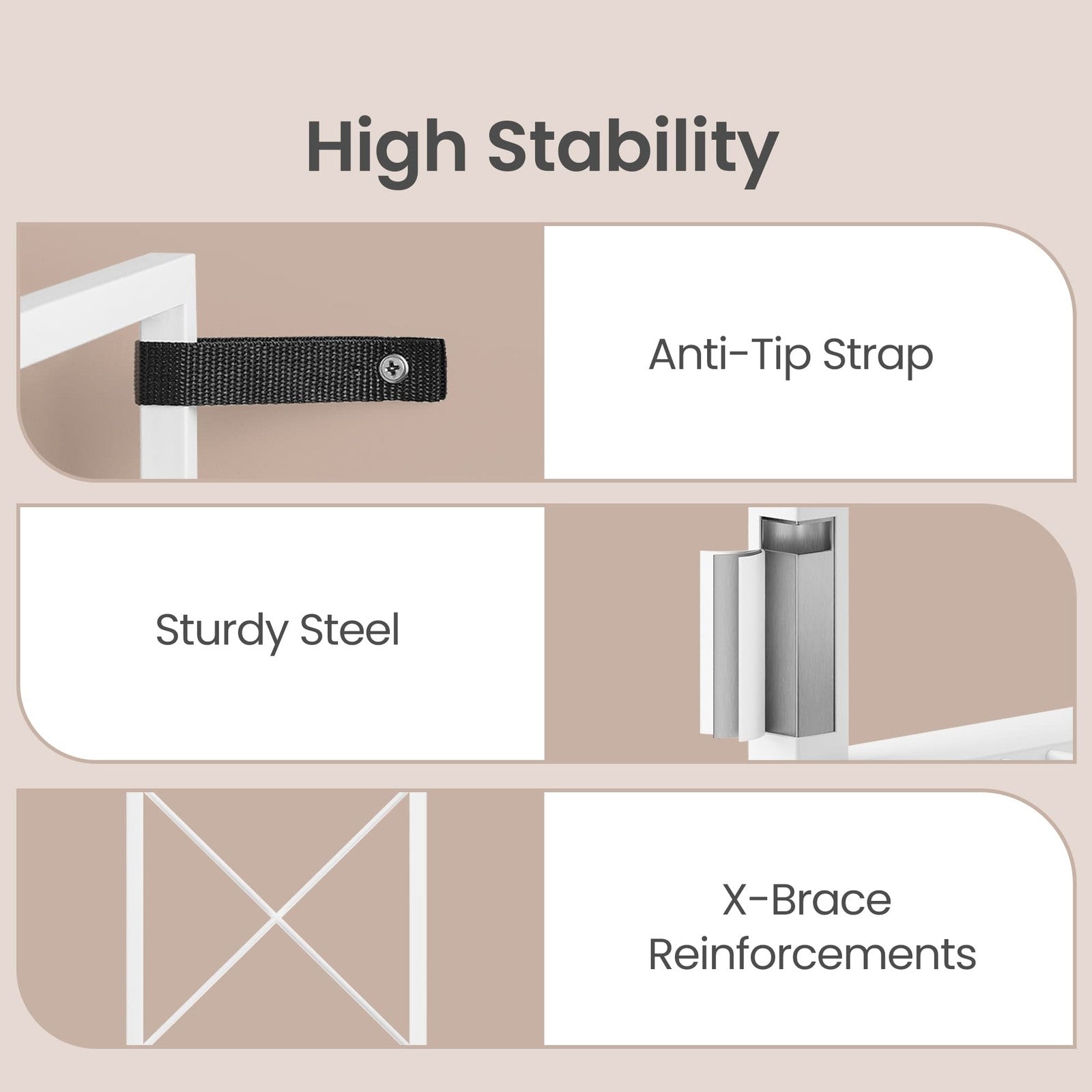 Metal Shelving Unit for Versatile Storage for Entryway and Kitchen