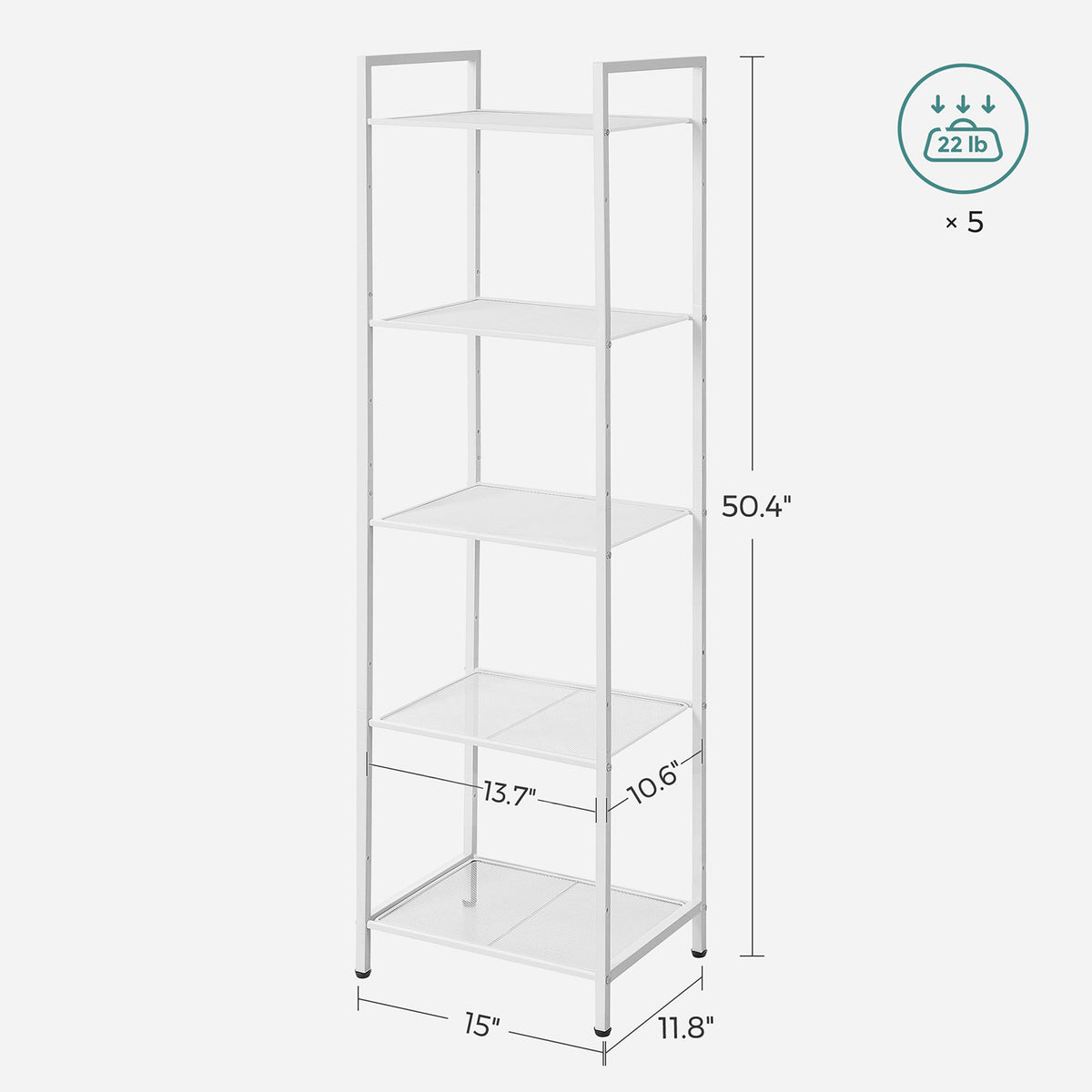 Storage Rack - 6-Tier - 62 inch - Adjustable Shelves for Bathroom or Closet