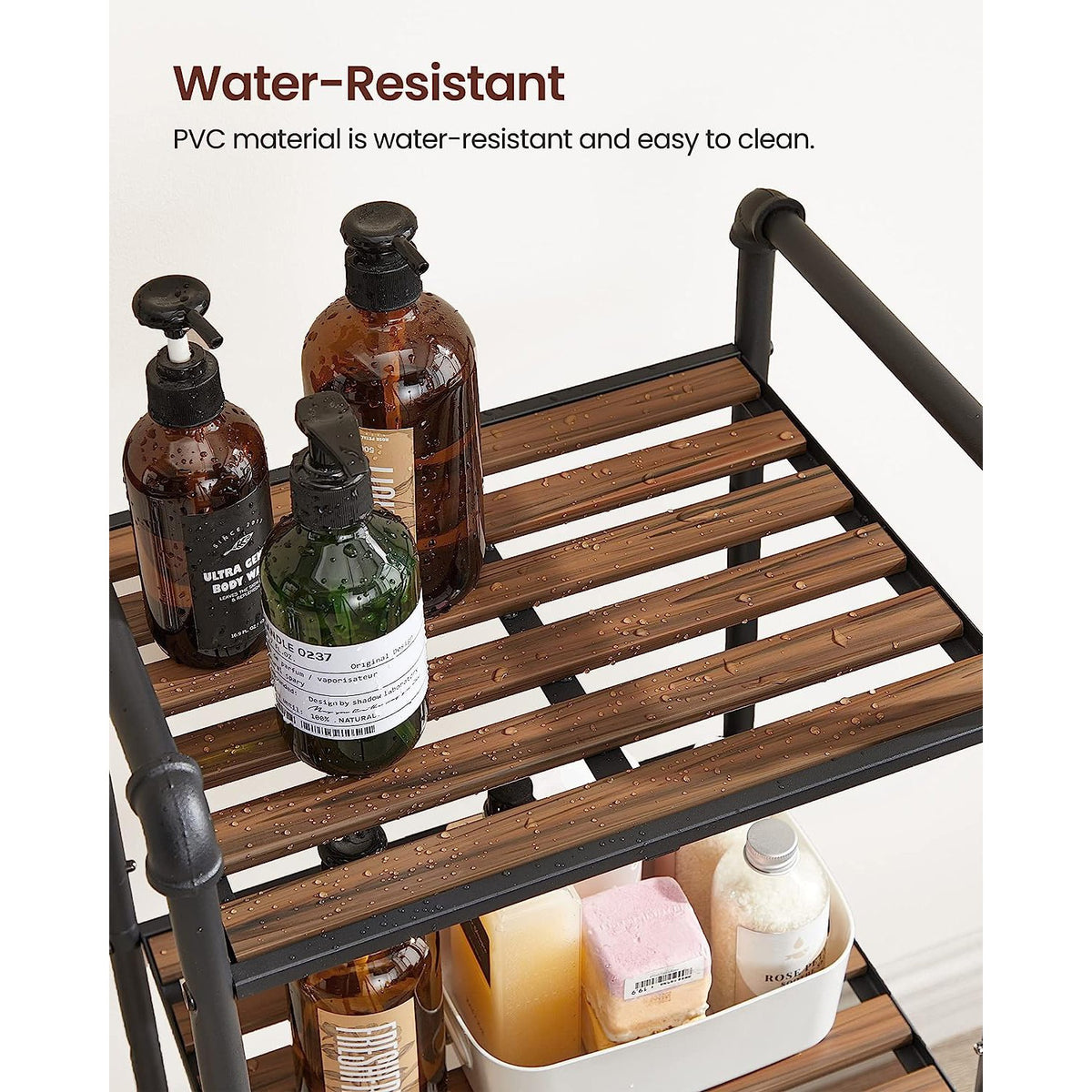 5-Tier Storage Rack - Rustic Brown, Black