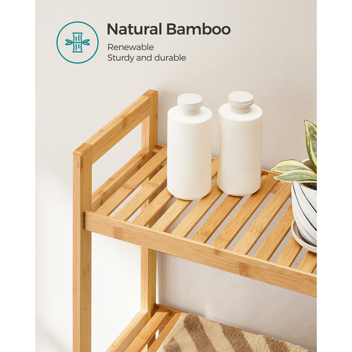 Bamboo Bathroom Organizer - 3-Tier - Over-the-Toilet Storage
