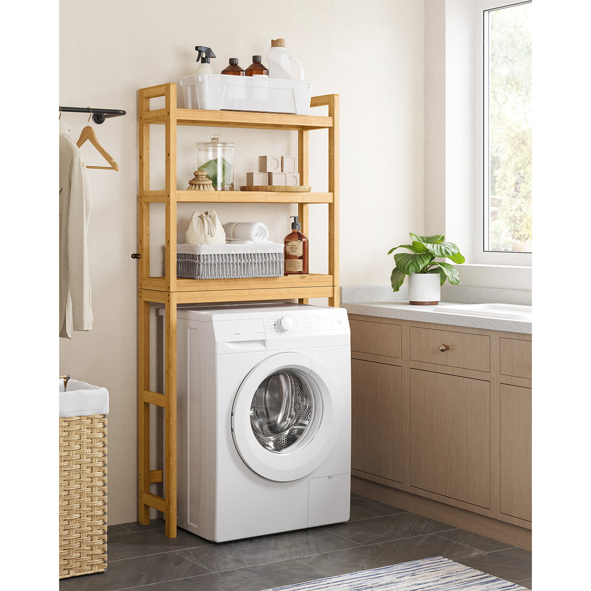 Bamboo Bathroom Organizer - 3-Tier - Over-the-Toilet Storage