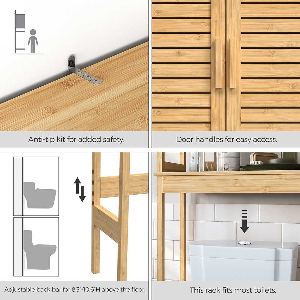 Bamboo Over the Toilet Storage Cabinet - Natural Beige
