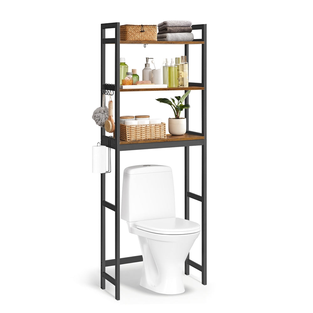 Over the Toilet Storage Organizer - Rustic Brown, Ink Black