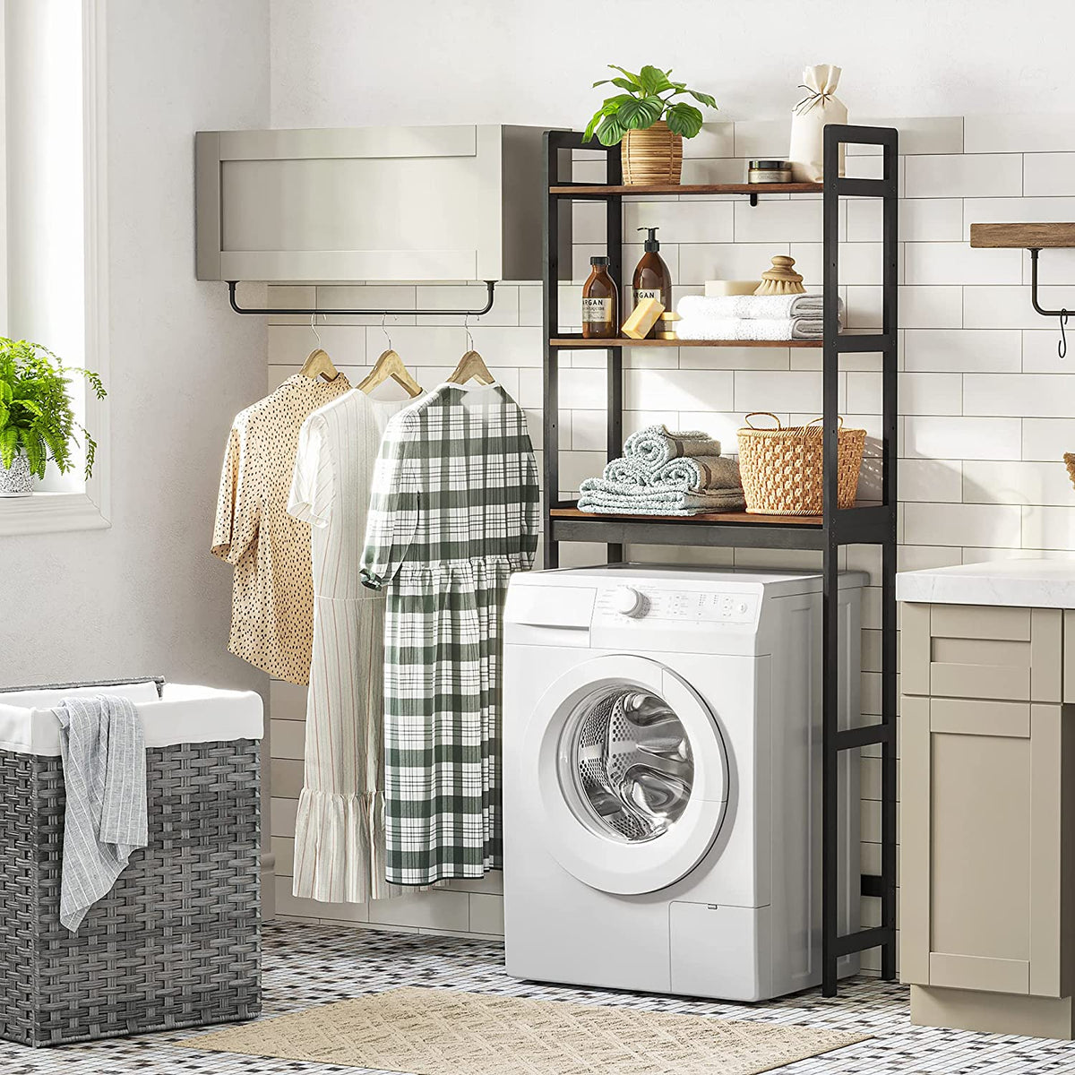Over-the-Toilet Storage Organizer - 3-Tier - Adjustable Shelves