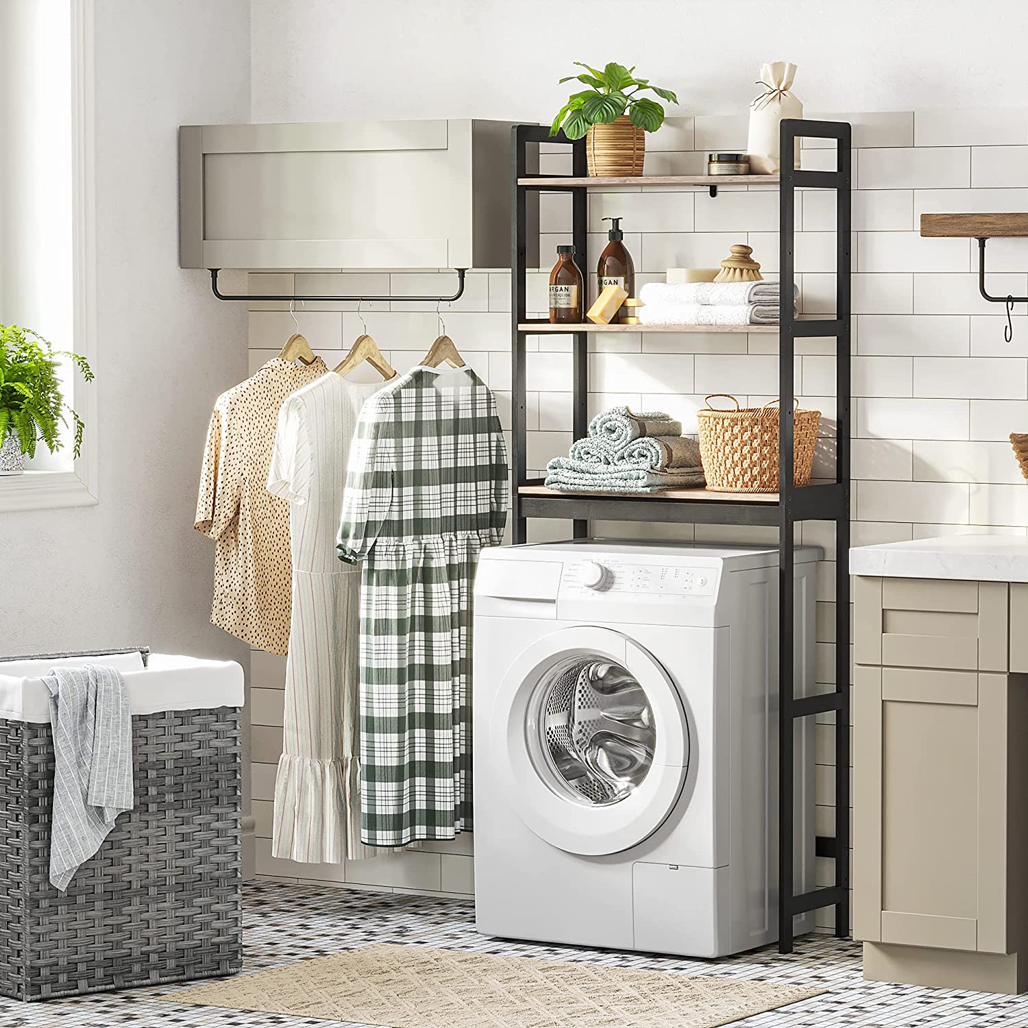 Over the Toilet Storage Organizer - Heather Greige, Ink Black