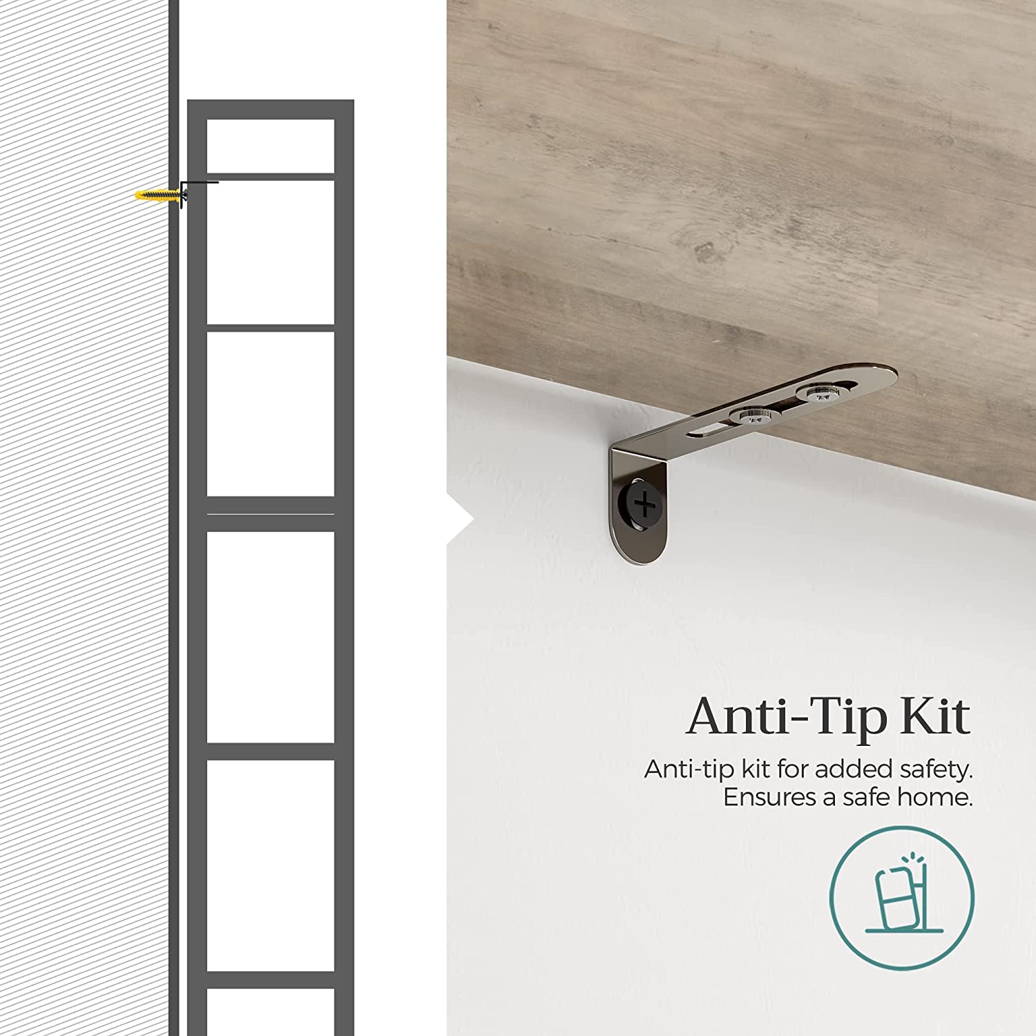 Over the Toilet Storage Organizer - Heather Greige, Ink Black