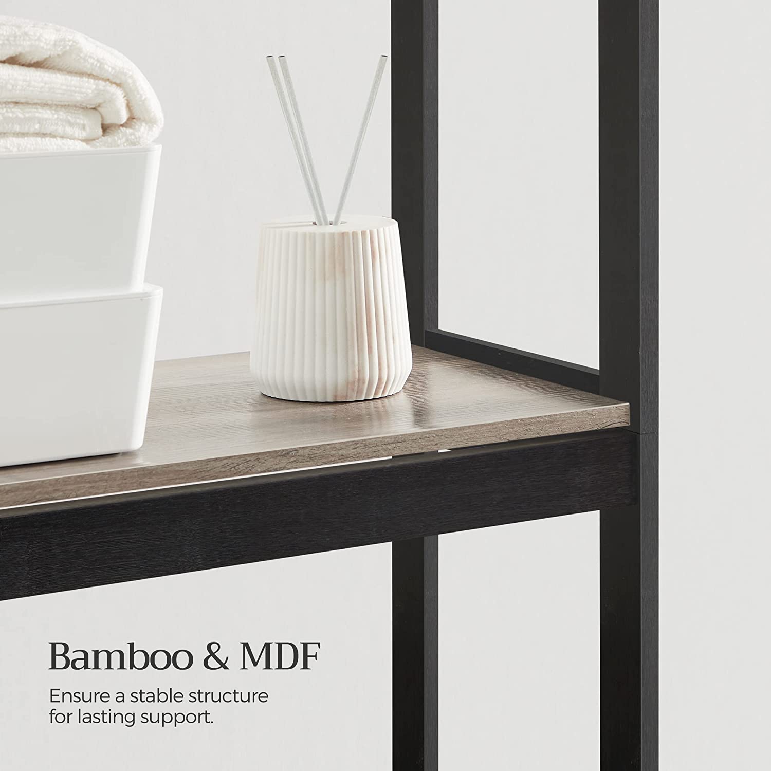Over the Toilet Storage Organizer - Heather Greige, Ink Black