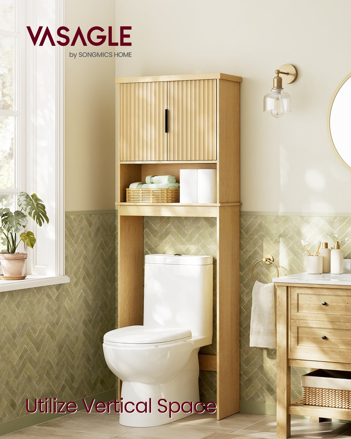 Over-the-Toilet Storage Cabinet - MAXE Collection - 23.6-Inch Wide