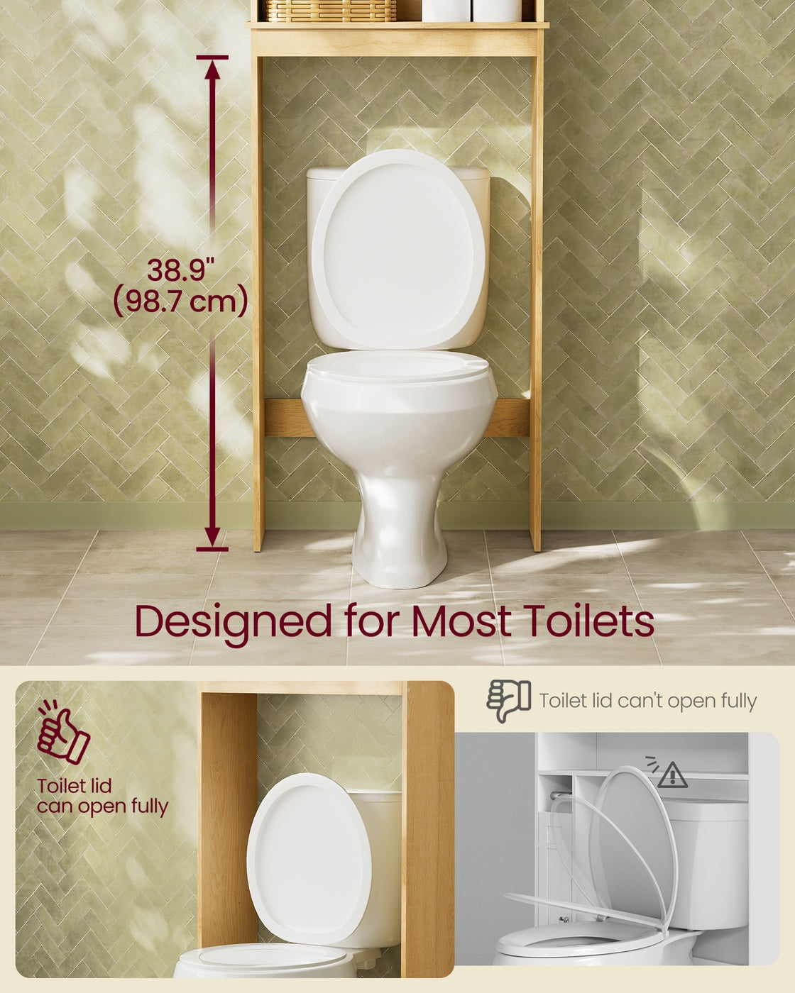 Over-the-Toilet Storage Cabinet - MAXE Collection - 23.6-Inch Wide