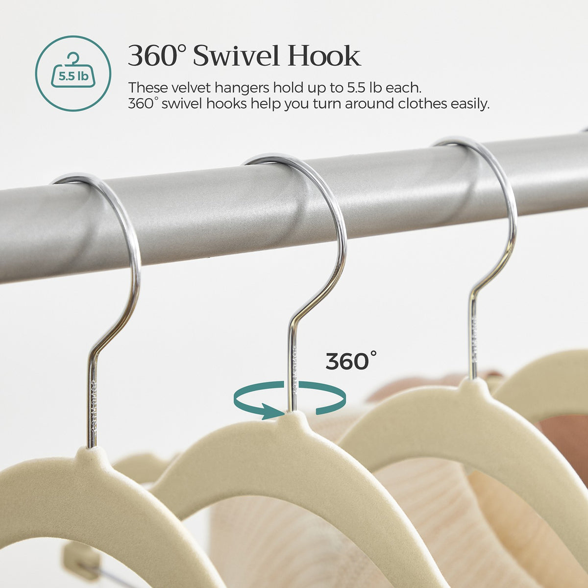 Velvet Pants Hangers - Adjustable Clips - 20-Pack