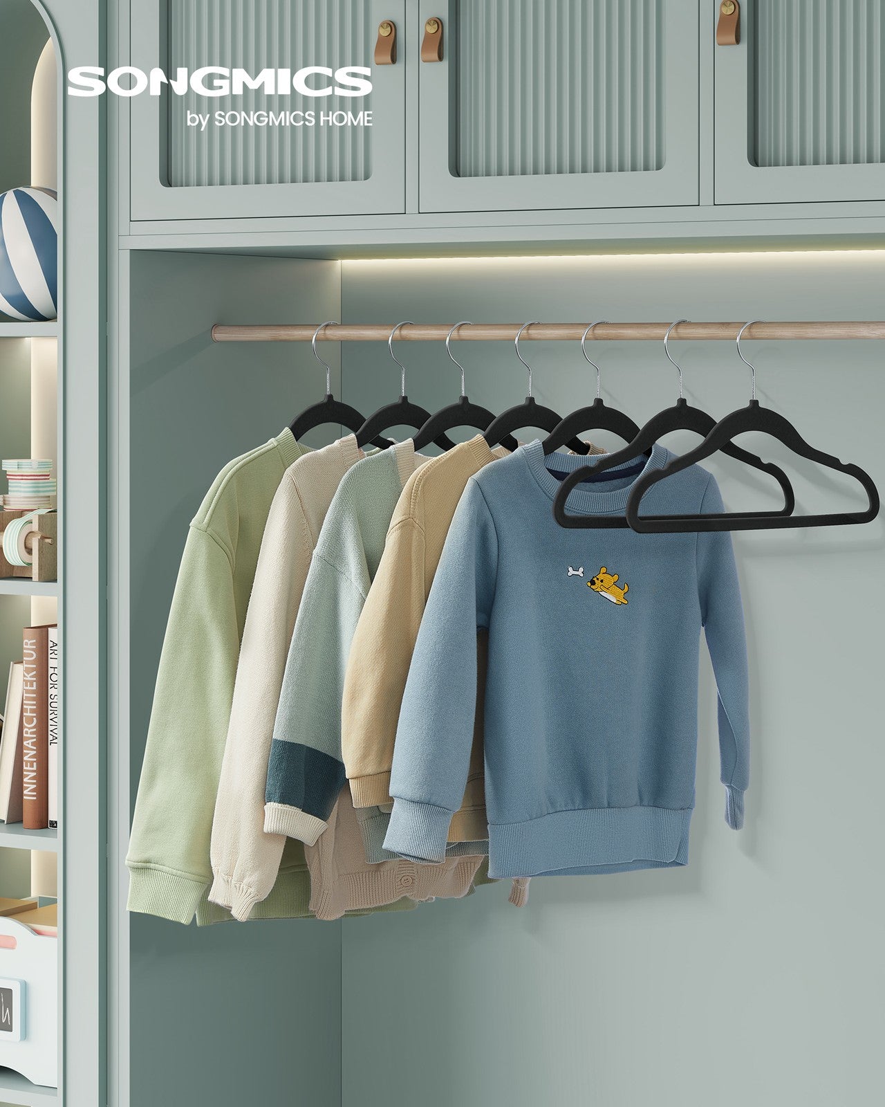 50 Pack Kids Hangers for Closet - Dove Ink Black