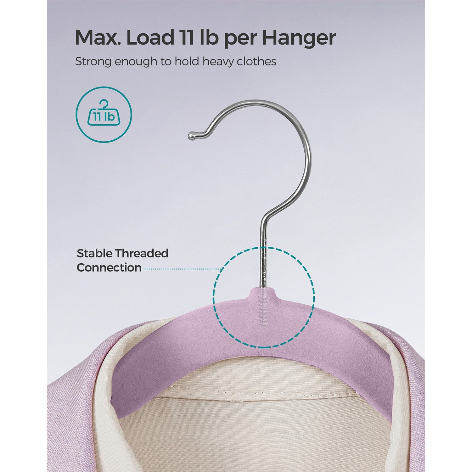 50-Pack Velvet Hangers Light Purple - Pale Purple