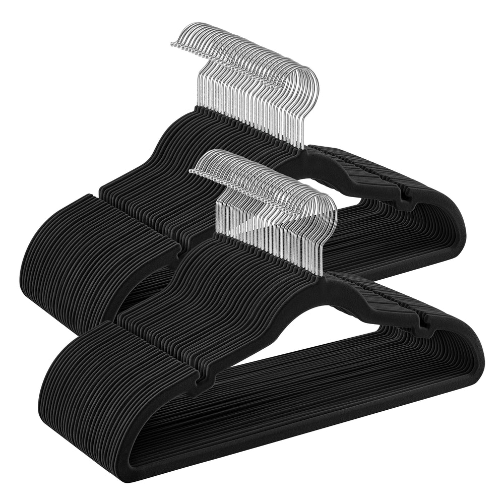 Velvet Hangers 60 Pack - Non-Slip Clothes Hangers - Ink Black