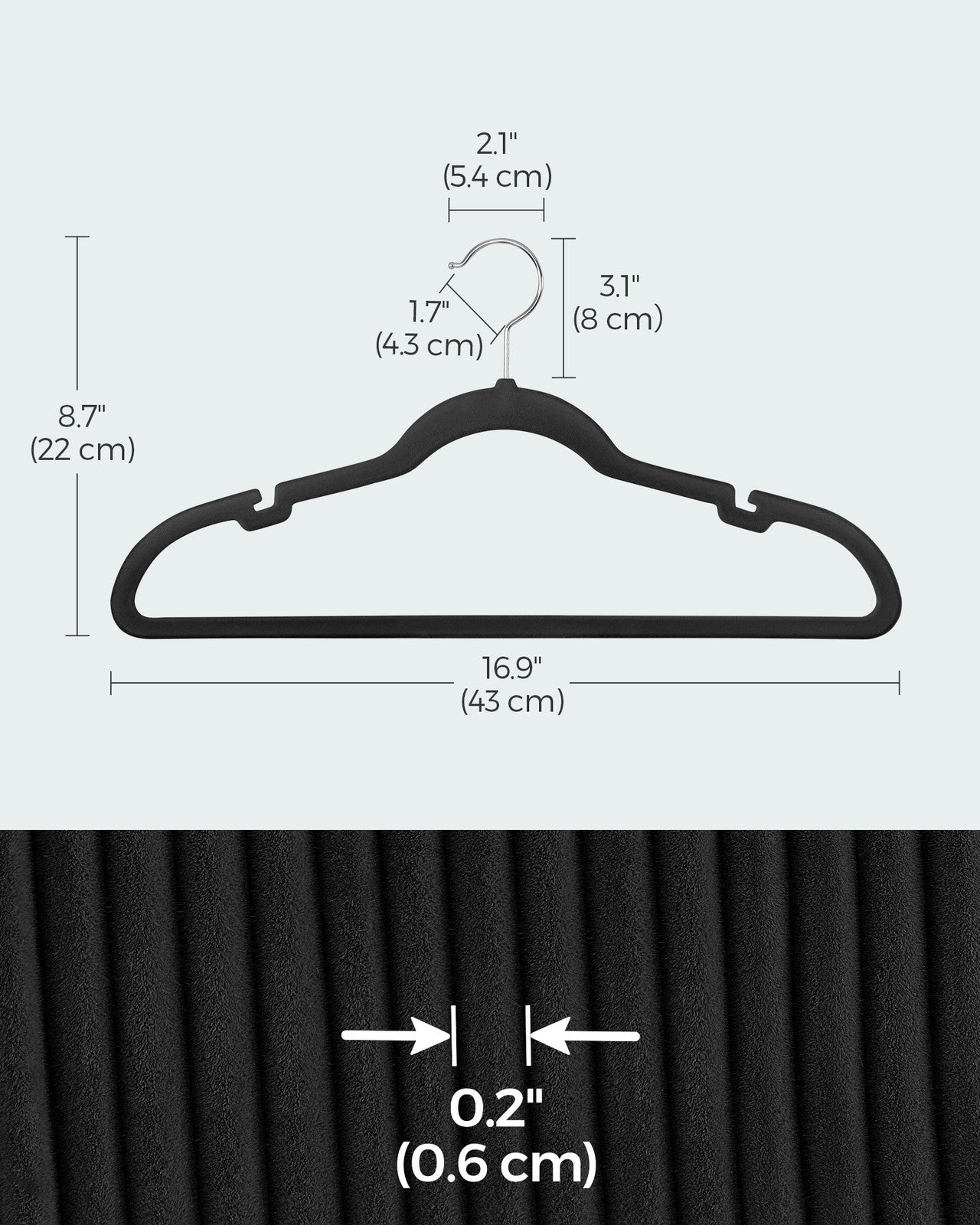 Velvet Hangers 60 Pack - Non-Slip Clothes Hangers
