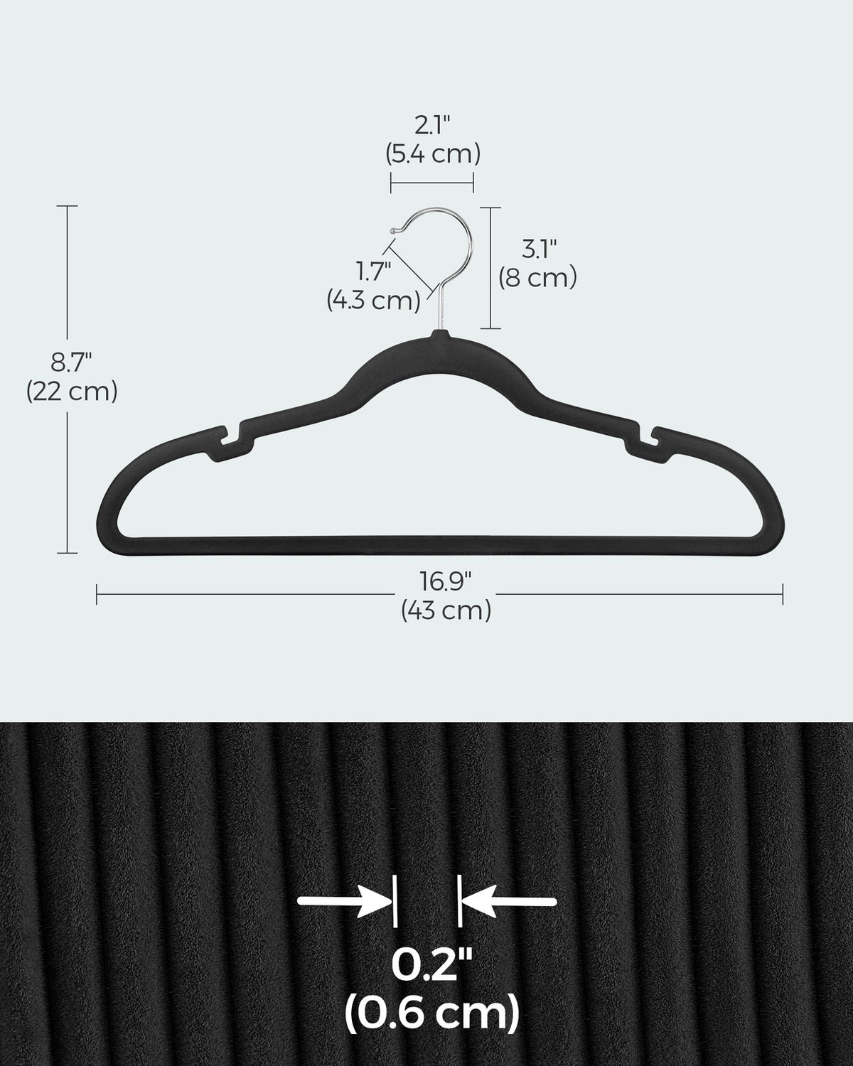 Velvet Hangers 60 Pack - Non-Slip Clothes Hangers