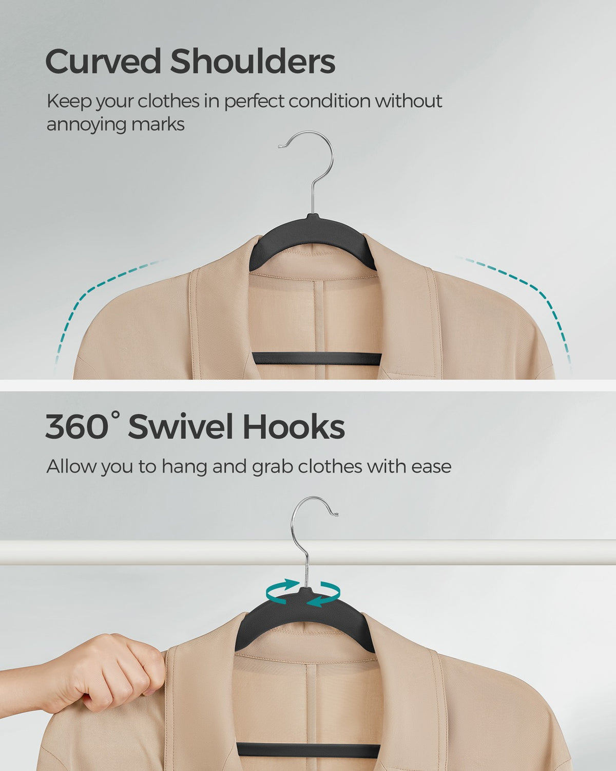 Velvet Hangers 60 Pack - Non-Slip Clothes Hangers