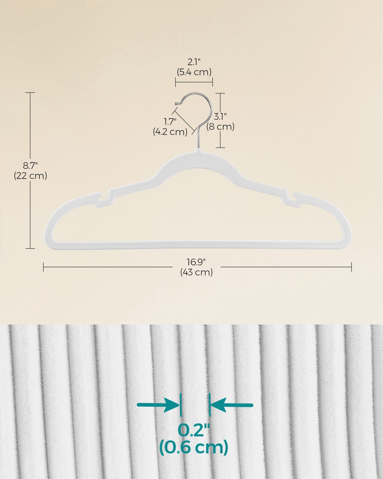 Velvet Hangers 60 Pack - Non-Slip Clothes Hangers - White