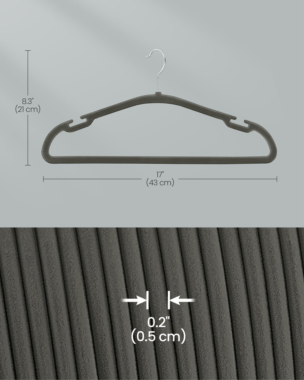 Velvet Hangers 50 Pack - Gray