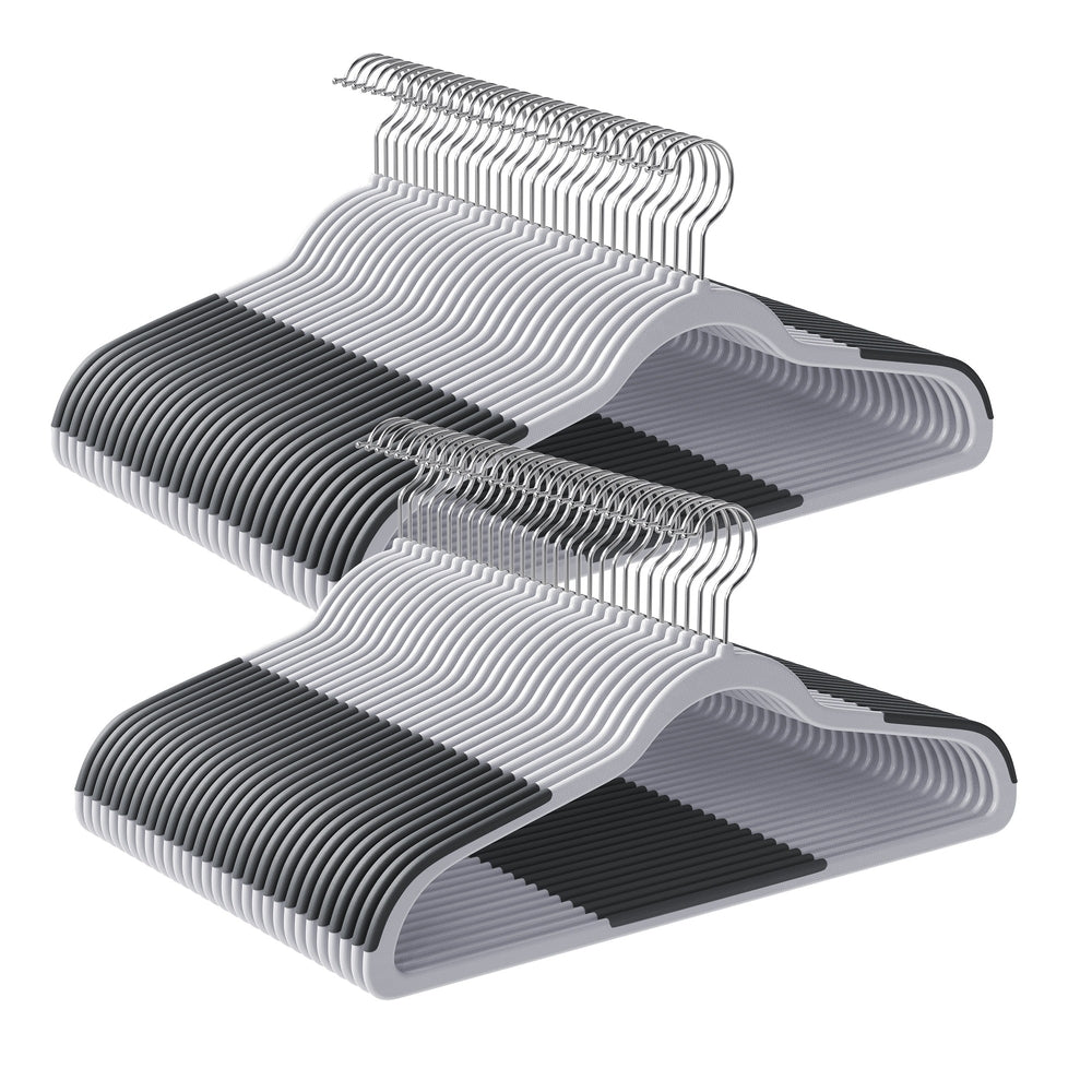 Pack of 50 Plastic Coat Hangers - Gray