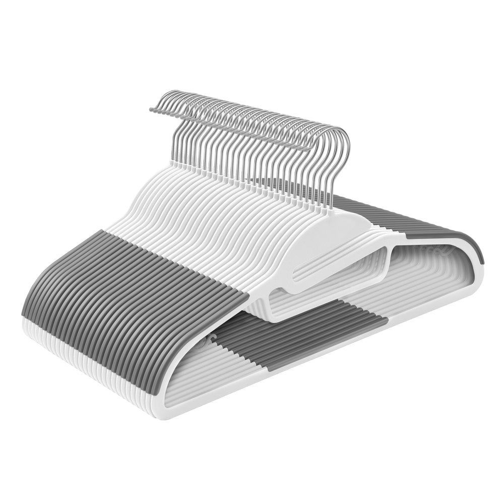50 Pack Heavy-Duty Plastic Suit Hangers - White
