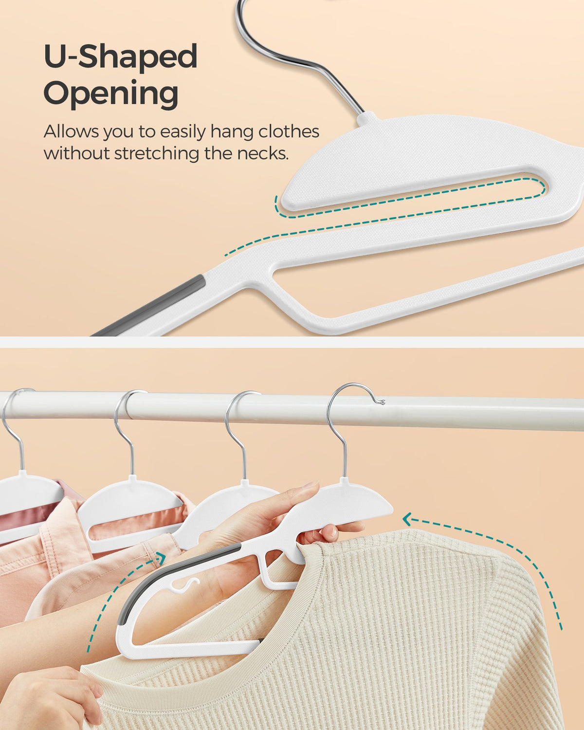 Heavy-Duty Plastic Suit Hangers - Non-Slip Coating - Swivel Hook - Pack of 50