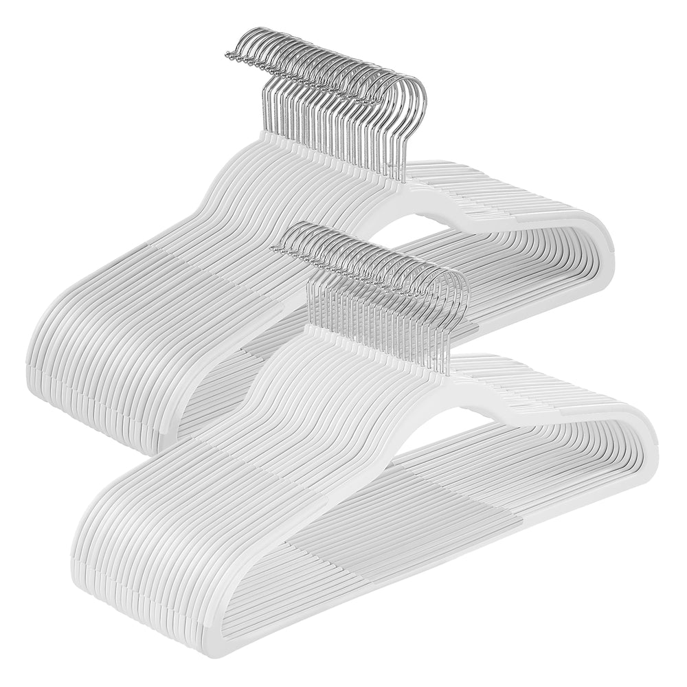 Pack of 50 Plastic Coat Hangers - White